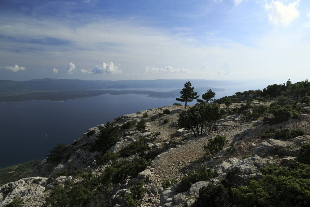 The view from Vidova gora over Bol to Hvar
