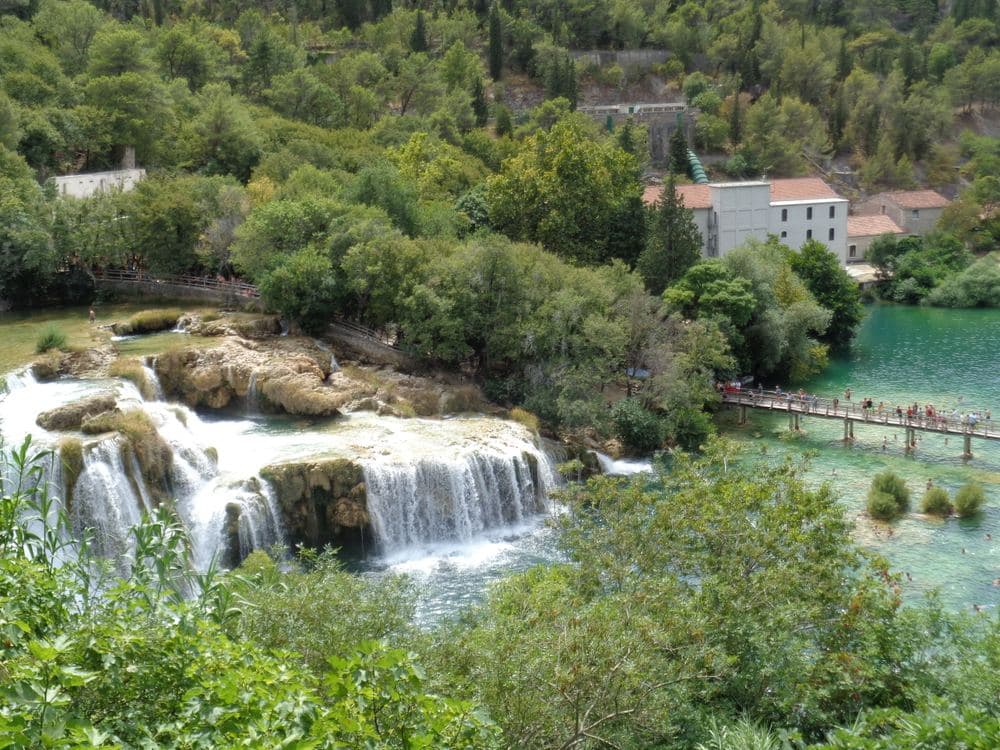 The footbridge at Skradinski buk on the Krka loop