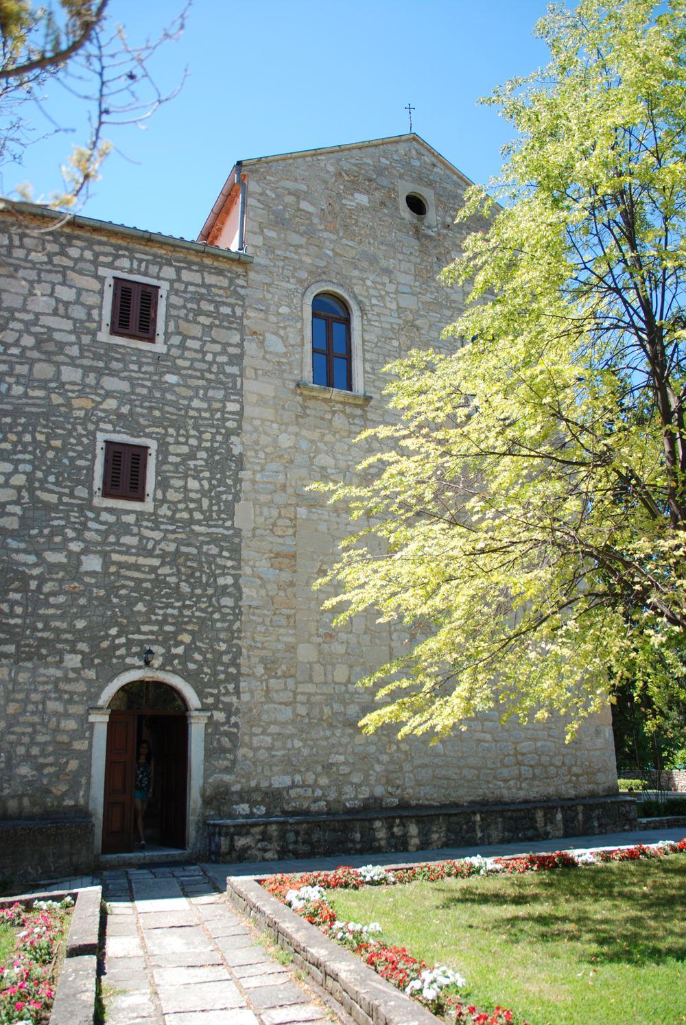 The monastery island of Visovac on the Krka, reached by park boat