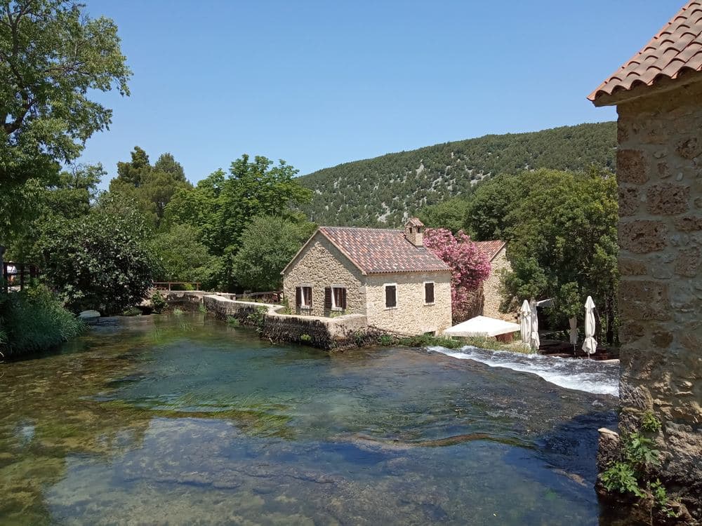 The old watermills at Skradinski buk, on the loop below the falls