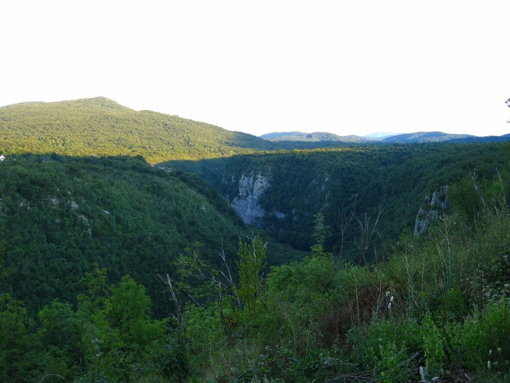 The Korana canyon below the lower lakes, where the water leaves the park