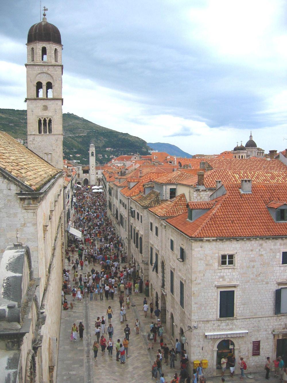 The Stradun, Dubrovnik's main street, polished by centuries of footsteps