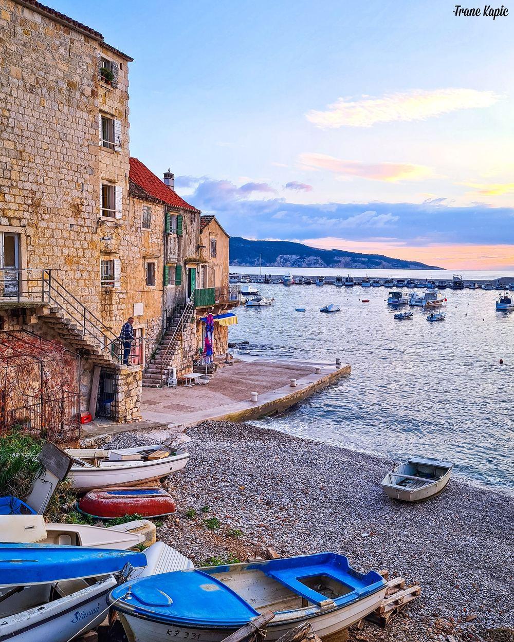 Komiža on Vis, where the local boats to the Blue Cave leave from the harbour wall