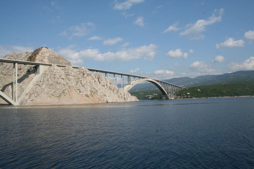 The Krk Bridge: Rijeka airport lies on the island of Krk, 30 km from the city
