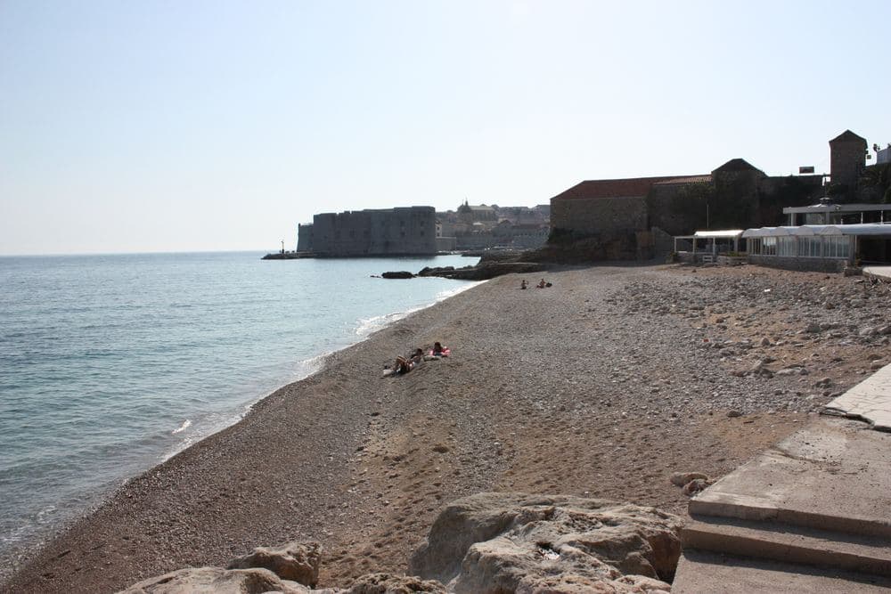 Banje Beach beside Dubrovnik Old Town