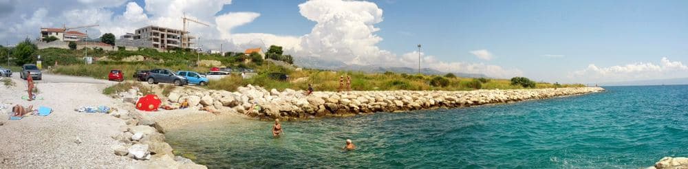 Žnjan, the long pebble beach at the eastern end of the city