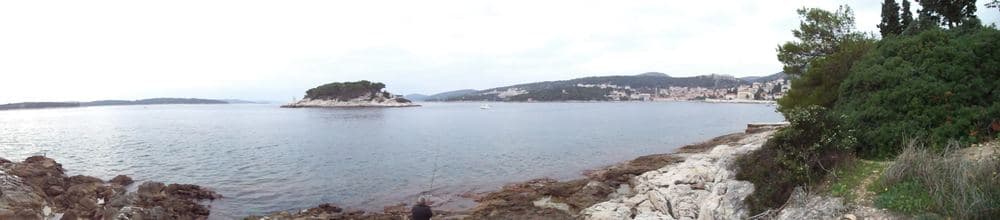 Hvar town with the Pakleni islands behind it, the honeymoon address of the coast