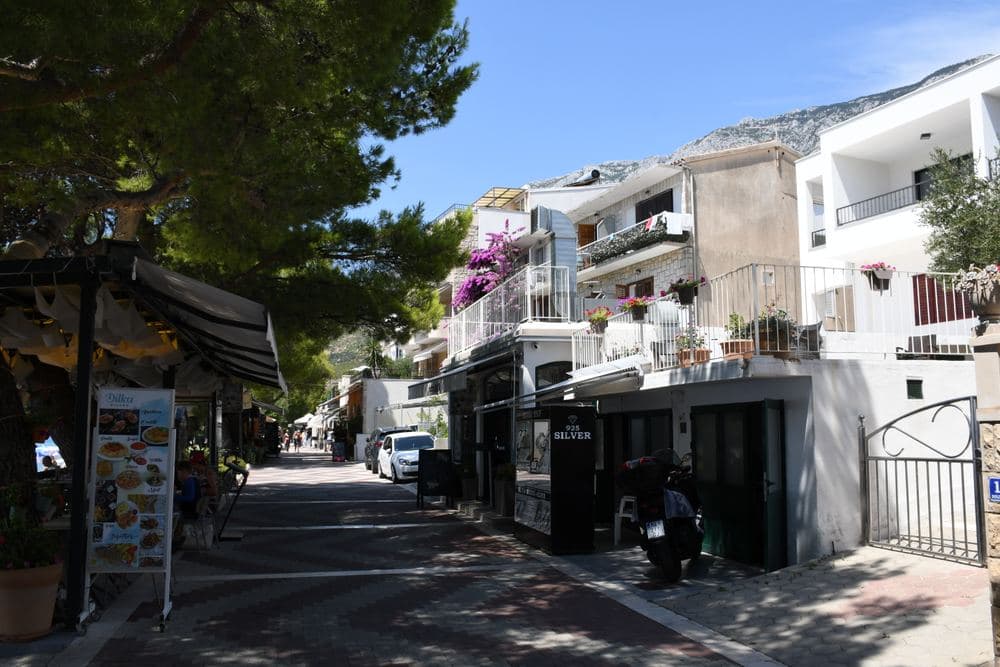 The promenade at Tučepi on the Makarska Riviera, the longest family beach on the coast