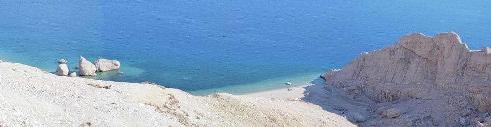 Beritnica beach on Pag, the three rock pillars after the karst walk
