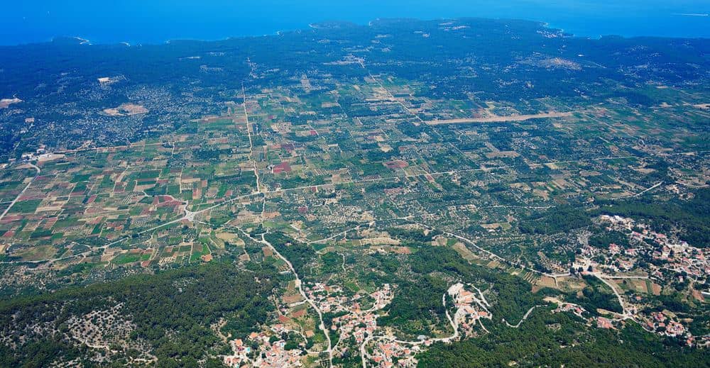 Aerial view of Stari Grad Plain on Hvar