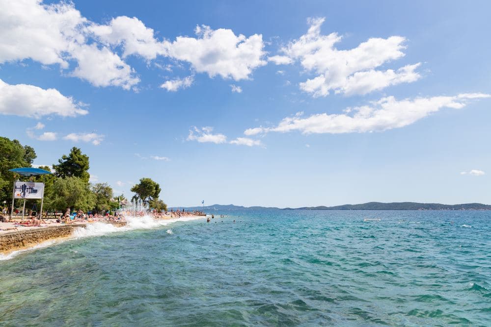 Kolovare beach in Zadar, fifteen minutes from the old town apartments
