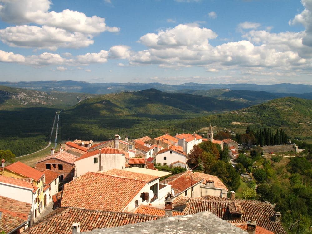 Motovun above the morning clouds of the Mirna valley