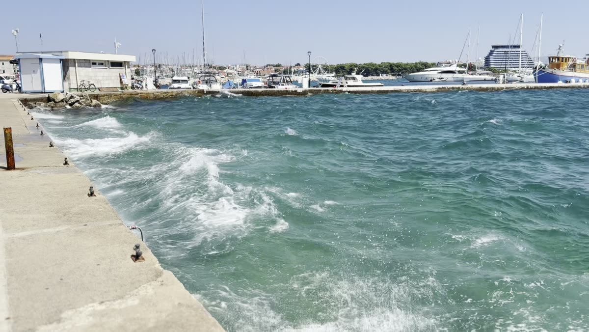 Waves along the Vodice waterfront
